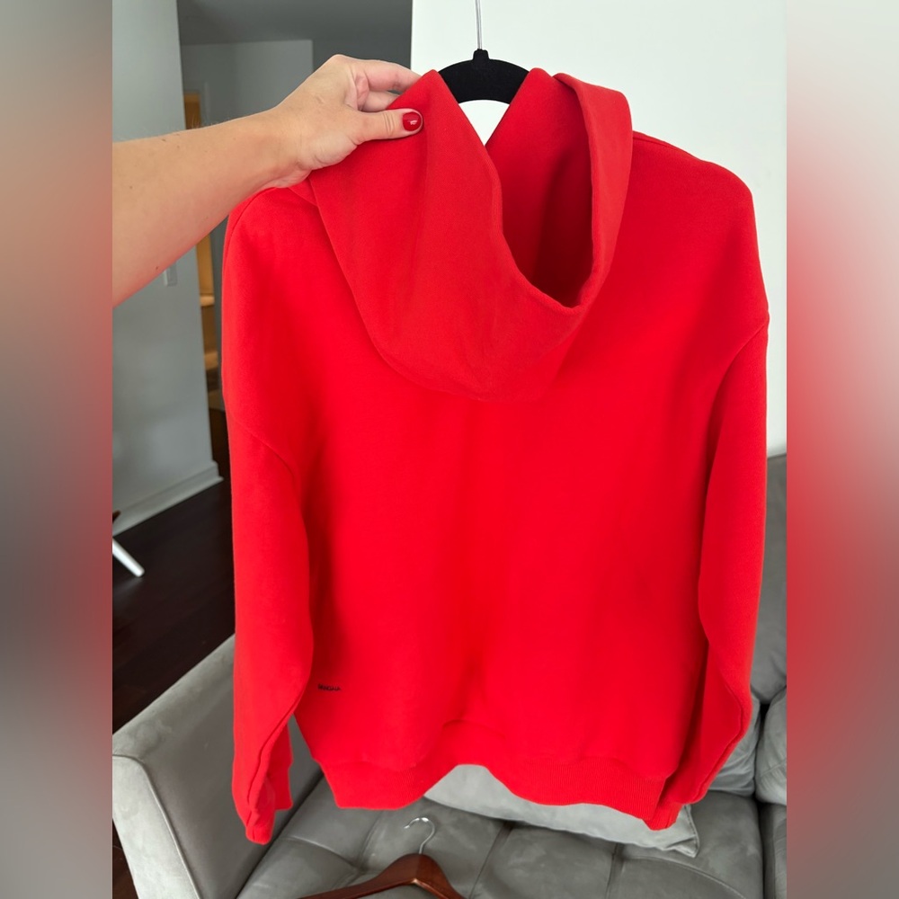 Pangaia Red Organic Cotton Hoodie and Pants Set Size S Oversized Unisex Goji Red - Picture 8 of 17